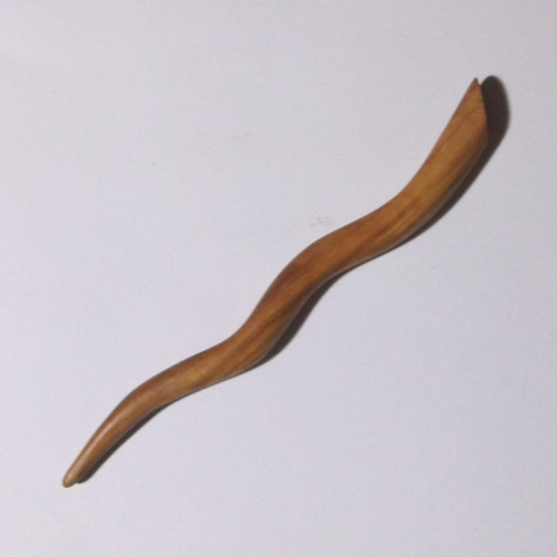 Olivewood Wavy hairstick handmade by Natural Craft for Longhaired Jewels